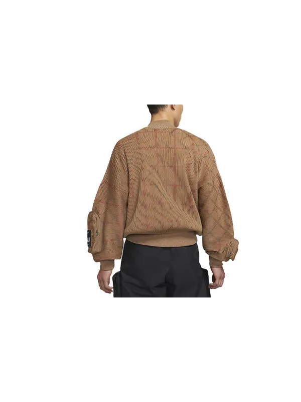 Куртка men's x crossover ma-1 knit jacket brown Nike — изображение 2 из 4, коричневый