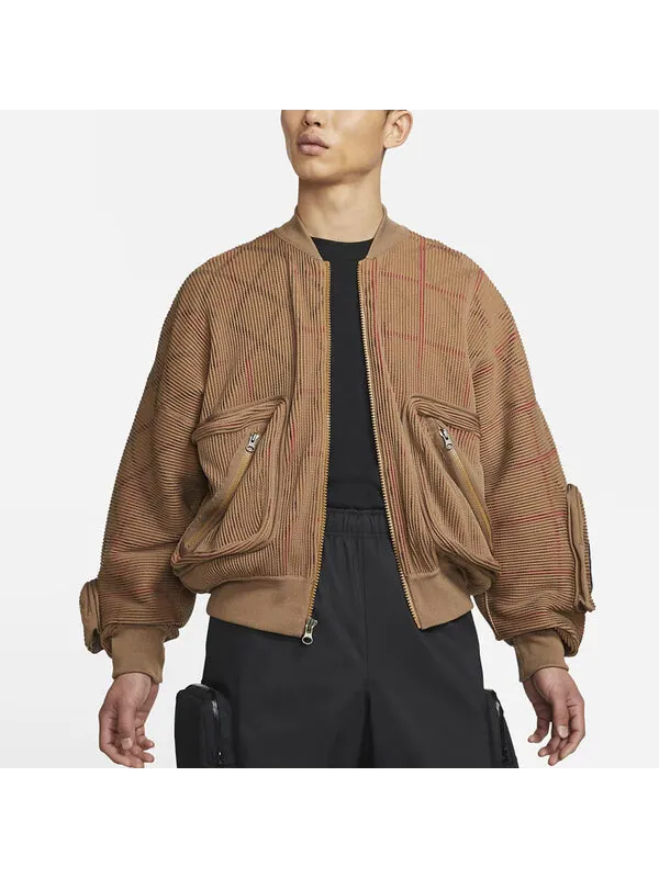 Куртка men's x crossover ma-1 knit jacket brown Nike — изображение 4 из 4, коричневый