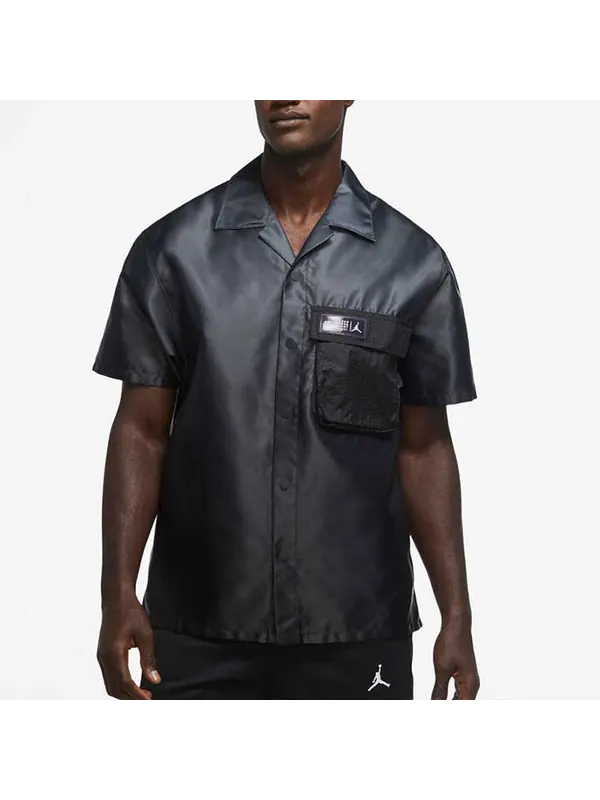 Рубашка men's gradient big pocket breathable casual short sleeve shirt black Air Jordan — изображение 4 из 4, мульти