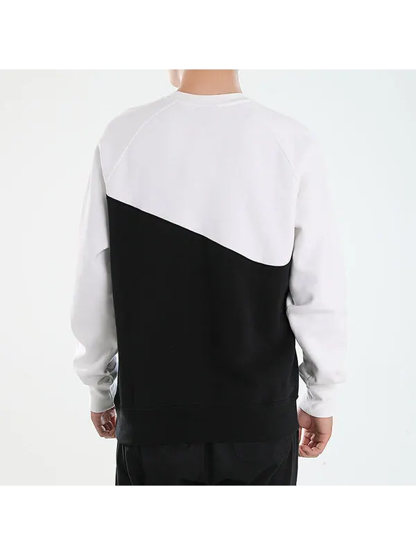 Толстовка Nike Sportswear Swoosh Casual Round Neck Pullover Sports Black White — изображение 4 из 4, черный / белый