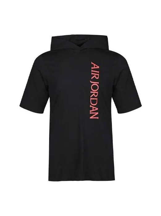 Футболка Air Jordan Sports Breathable Casual hooded Short Sleeve Black — изображение 1 из 2, черный