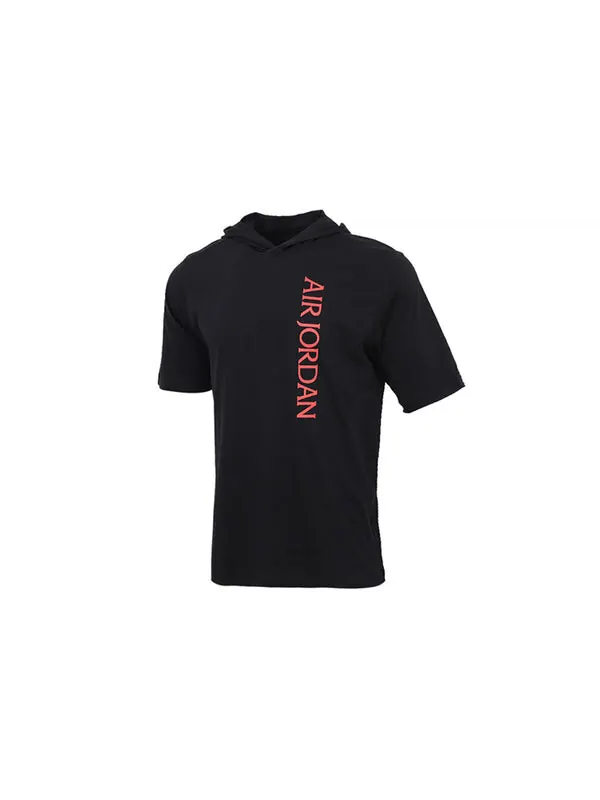 Футболка Air Jordan Sports Breathable Casual hooded Short Sleeve Black — изображение 2 из 2, черный