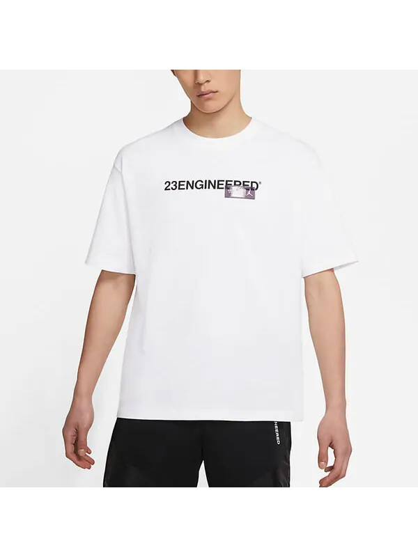 Футболка men's 23 engineered alphabet printing sports training short sleeve white t-shirt Air Jordan — изображение 4 из 4