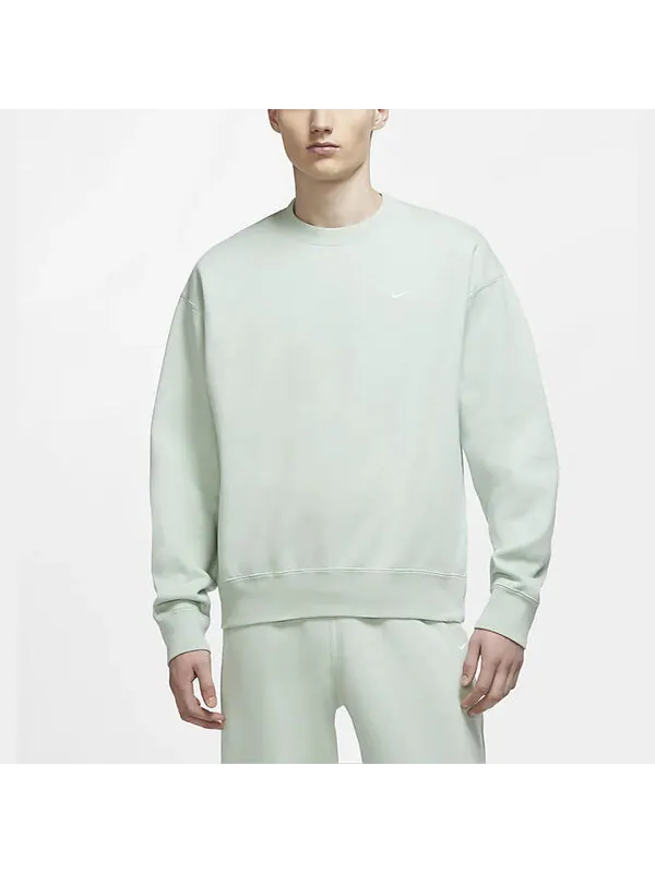 Толстовка Nike Solid Color Round Neck Long Sleeves Pullover Green Light green — изображение 3 из 4, светлый зеленый