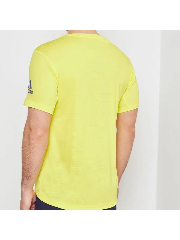 Футболка adidas Training Sports Round Neck Short Sleeve Yellow — изображение 3 из 4, желтый