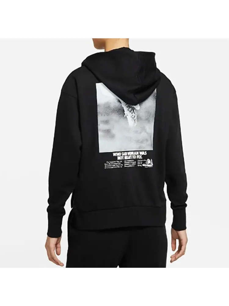 (WMNS) Повседневная спортивная толстовка Nike с принтом для баскетбола — изображение 5 из 5, черный