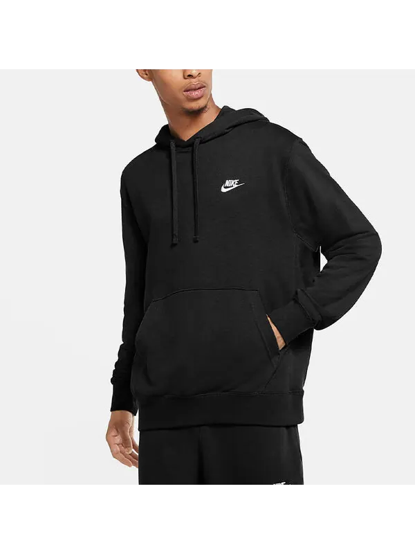 Толстовка Nike Sportswear Club Logo Embroidered Solid Color Sports Black — изображение 4 из 4, мульти