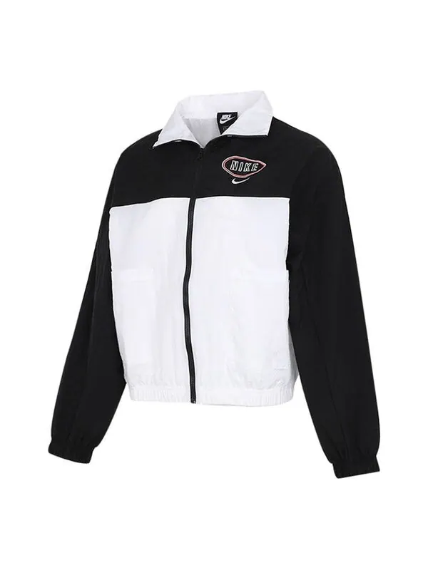Куртка embroidery logo stand collar jacket white Nike — изображение 1 из 4, белый