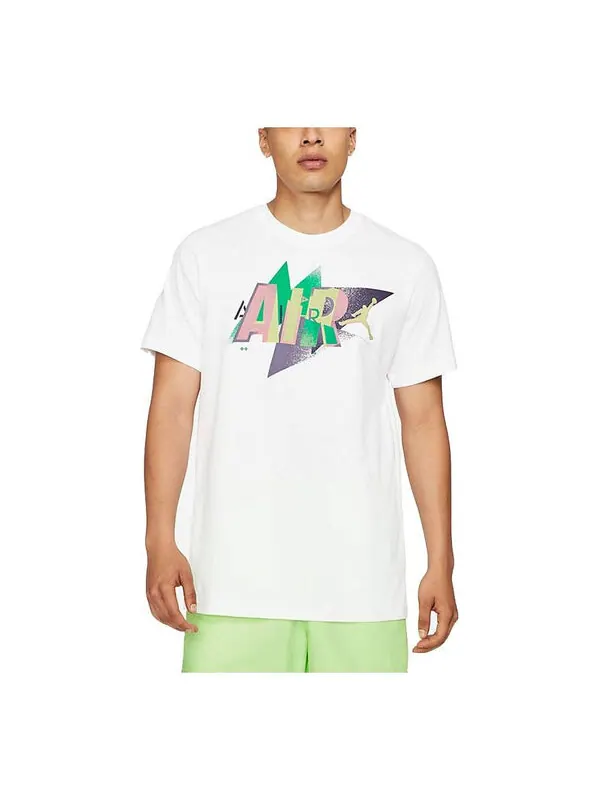 Футболка Air Jordan Casual Sports Basketball Breathable Training Short Sleeve White — изображение 1 из 3, белый