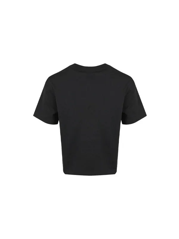 Футболка (WMNS) Nike Sportswear Swoosh Short Printed Round Neck Pullover T-Shirt Black — изображение 2 из 4, черный