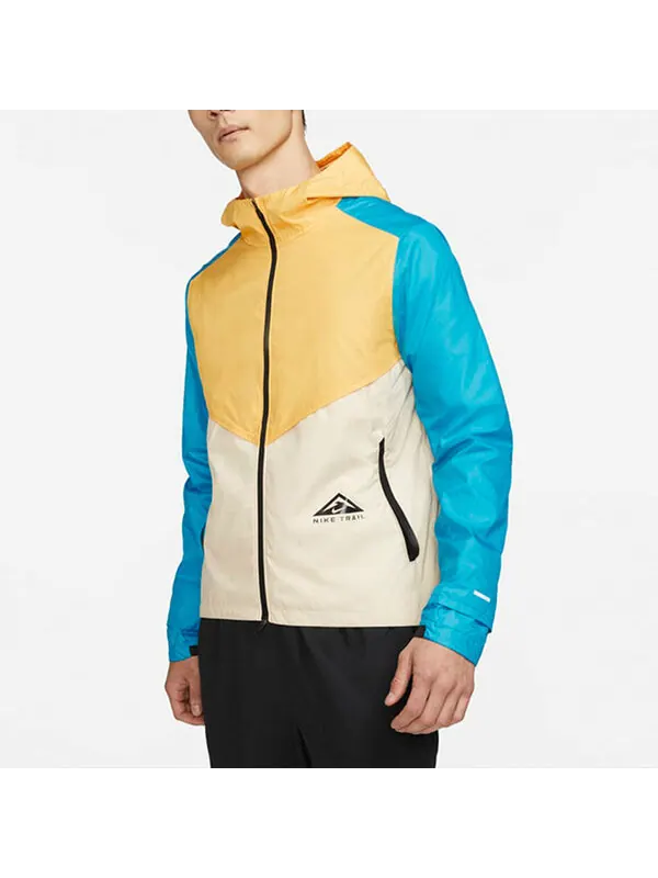 Куртка Nike Windrunner Contrast Windproof Casual Hooded Jacket For Men Yellow — изображение 3 из 4, желтый