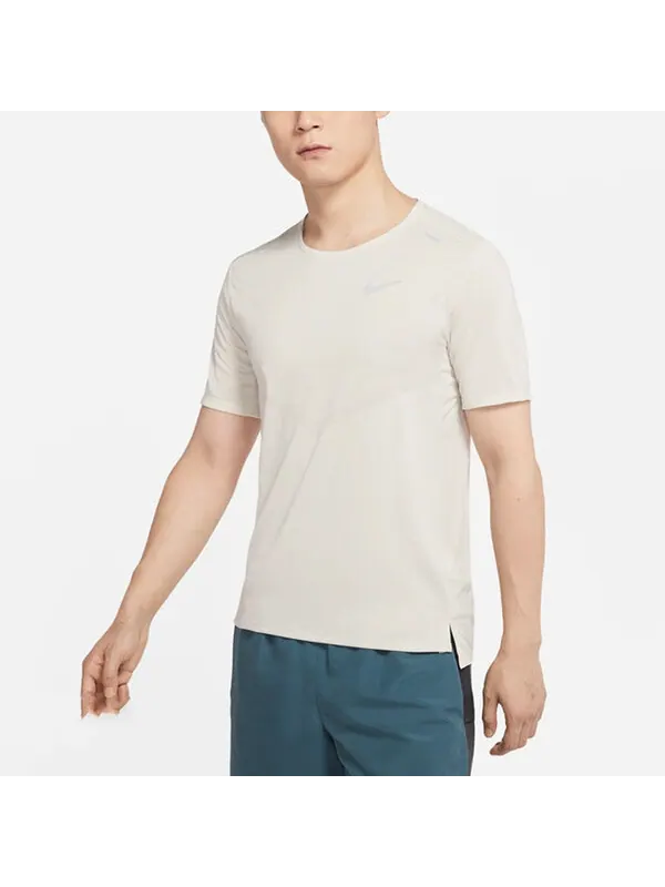 Футболка Men's Nike Dri-FIT Rise 365 Breathable Soft Solid Color Running Short Sleeve Light Bone — изображение 4 из 4, мульти