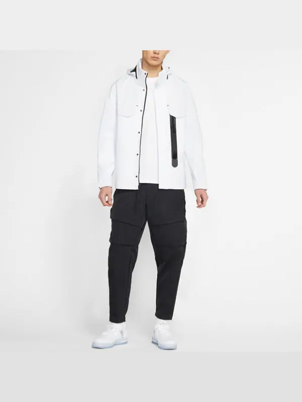 Куртка Nike Sportswear Tech Pack Contrast Sports Hooded Jacket For Men White — изображение 3 из 3, белый