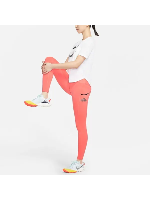 Брюки as w nk epic luxe tght trail magic ember Nike — изображение 3 из 3, оранжевый