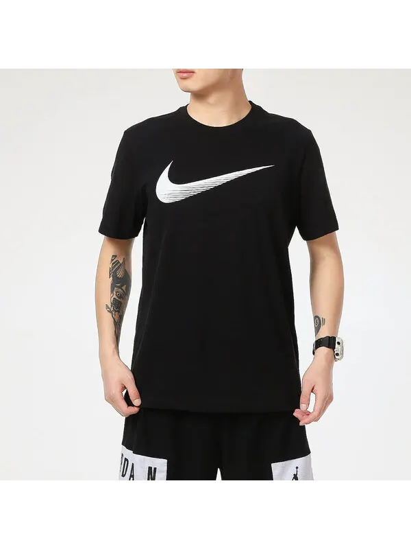 Футболка мужские повседневные спортивные с коротким рукавом Nike — изображение 3 из 4, черный
