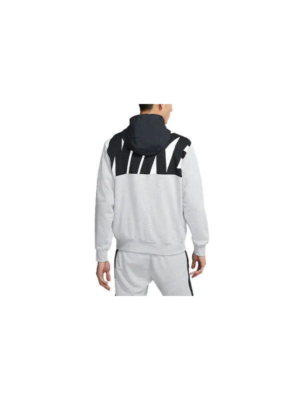 Толстовка Nike Sportswear Cardigan Splicing Hooded Jacket Gray — изображение 2 из 3, серый
