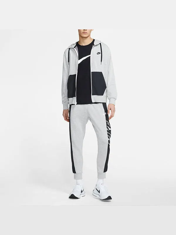 Толстовка Nike Sportswear Cardigan Splicing Hooded Jacket Gray — изображение 3 из 3, серый