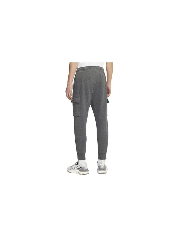 Брюки mens sportswear club french terry overall ankle banded sports pants grey gray Nike — изображение 2 из 3, серый