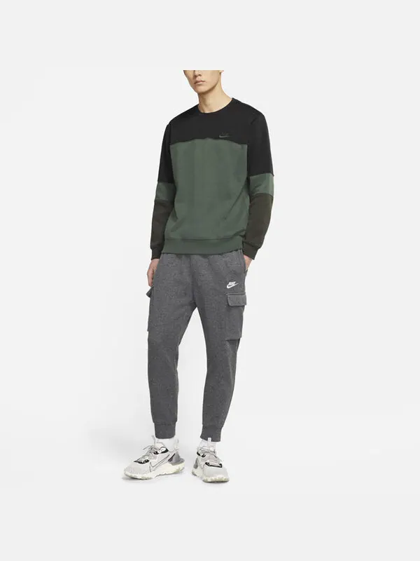 Брюки mens sportswear club french terry overall ankle banded sports pants grey gray Nike — изображение 3 из 3, серый