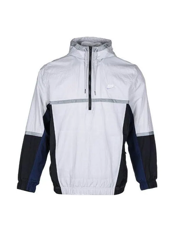 Куртка Nike Half-Zip Hooded Windproof Jacket 'Gray' — изображение 1 из 3, серый/мульти