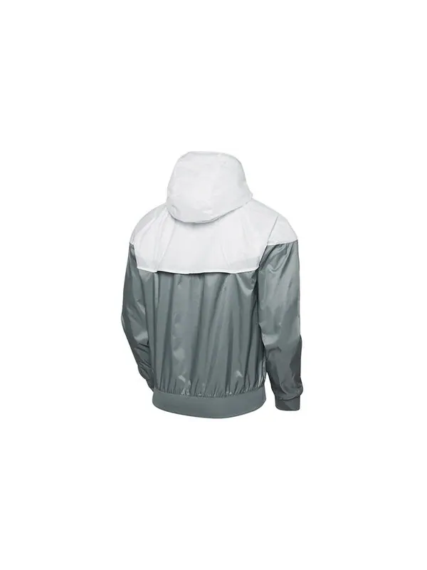 Куртка sport zipper hoodie wind-proof jacket men's greywhite Nike — изображение 2 из 4, серо-белый