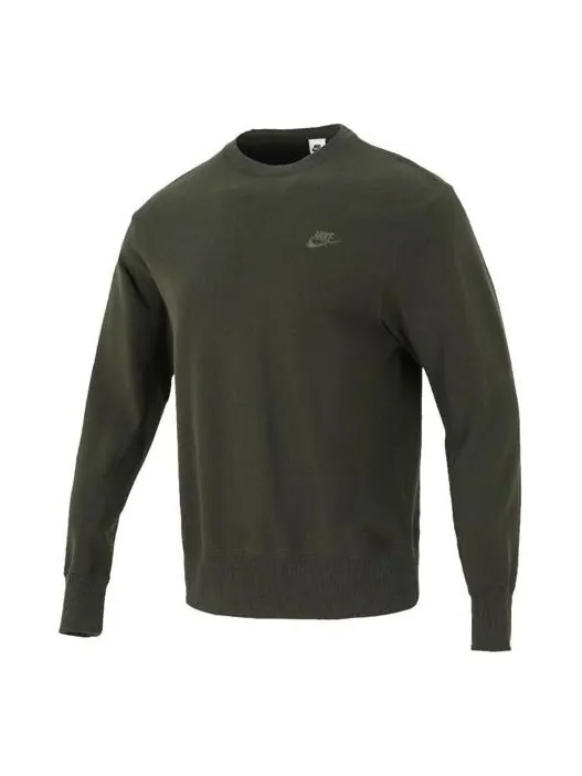 Толстовка Men's Nike Sportswear Logo Casual Sports Round Neck Pullover Brown Green — изображение 1 из 4, мульти