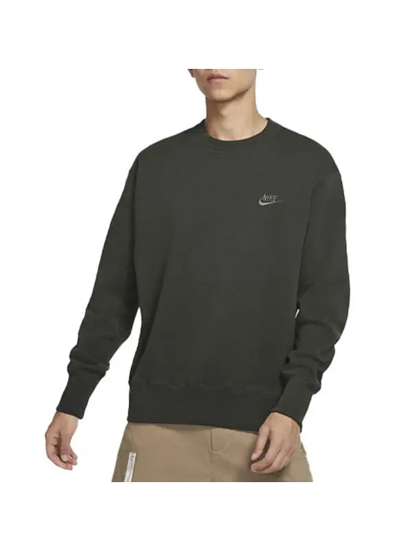 Толстовка Men's Nike Sportswear Logo Casual Sports Round Neck Pullover Brown Green — изображение 3 из 4, мульти