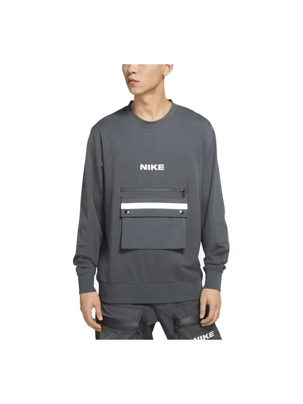 Толстовка Nike Sportswear City Made Sports Causual Reflective Big Pocket Round Collar Male Grey Gray — изображение 1 из 3
