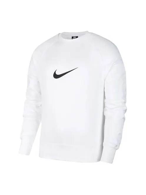 Толстовка Nike Sportswear Swoosh Casual Sports Crew-neck Long Sleeve 'White' — изображение 1 из 4, белый