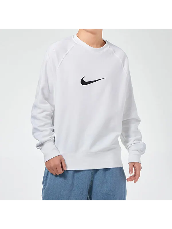 Толстовка Nike Sportswear Swoosh Casual Sports Crew-neck Long Sleeve 'White' — изображение 3 из 4, белый
