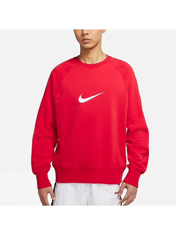 Толстовка Nike MENS Sportswear Swoosh Casual Sports Crew-neck Red — изображение 3 из 4, красный
