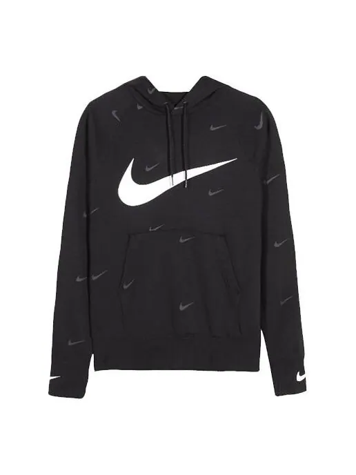 Толстовка Nike Sportswear Swoosh Po Sbb 'Black White' — изображение 1 из 4, черный/черный/белый