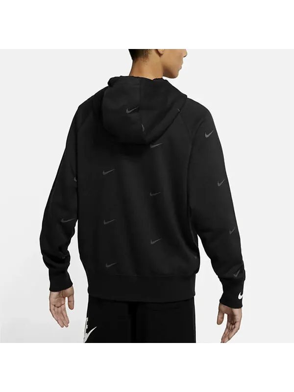 Толстовка Nike Sportswear Swoosh Po Sbb 'Black White' — изображение 4 из 4, черный/черный/белый