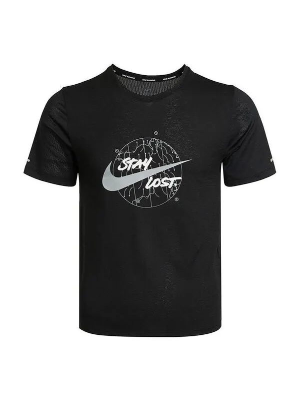 Футболка dri fit mylar wild run tee мужские Nike — изображение 1 из 4, черный