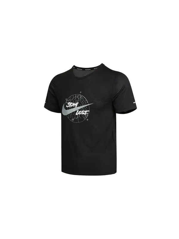 Футболка dri fit mylar wild run tee мужские Nike — изображение 3 из 4, черный