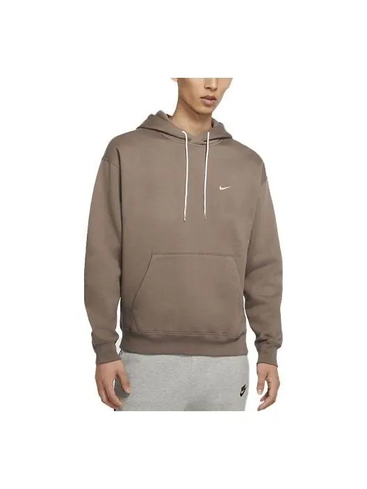 Толстовка Men's Nike Logo Embroidered Solid Color Fleece Lined Casual Pullover Brown — изображение 1 из 3, мульти