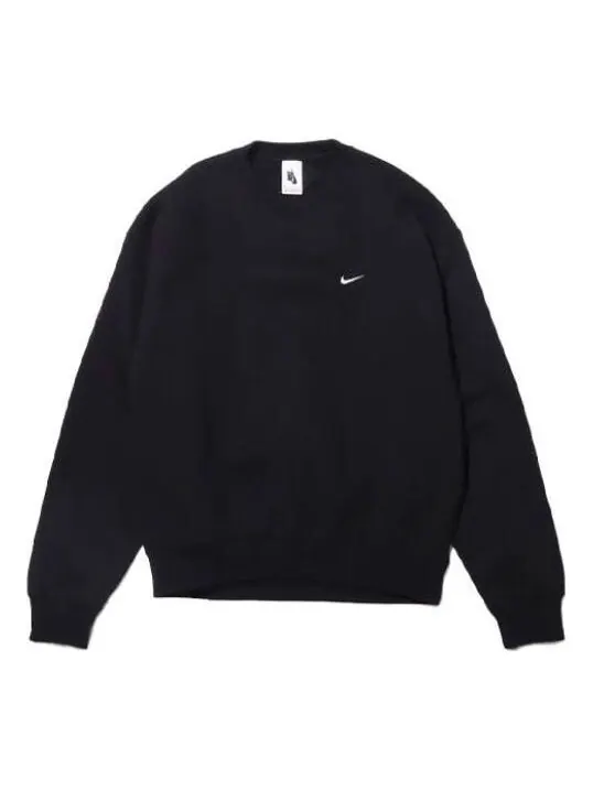 Толстовка Nike Lab Fleece Crew Solid Color Stay Warm Sports Round Neck Pullover Black — изображение 1 из 4, черный