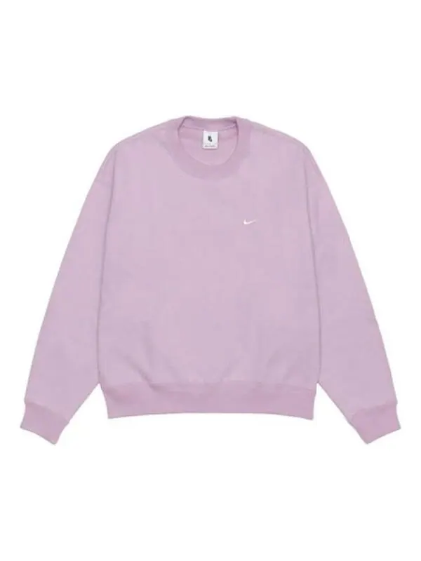 Толстовка Men's Nike Lab Fleece Crew Solid Color Plush Stay Warm Sports Round Neck Pullover Pink — изображение 1 из 2, мульти