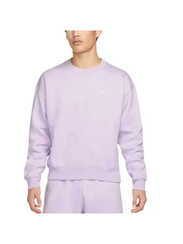 Толстовка Men's Nike Lab Fleece Crew Solid Color Plush Stay Warm Sports Round Neck Pullover Pink — изображение 2 из 2, мульти