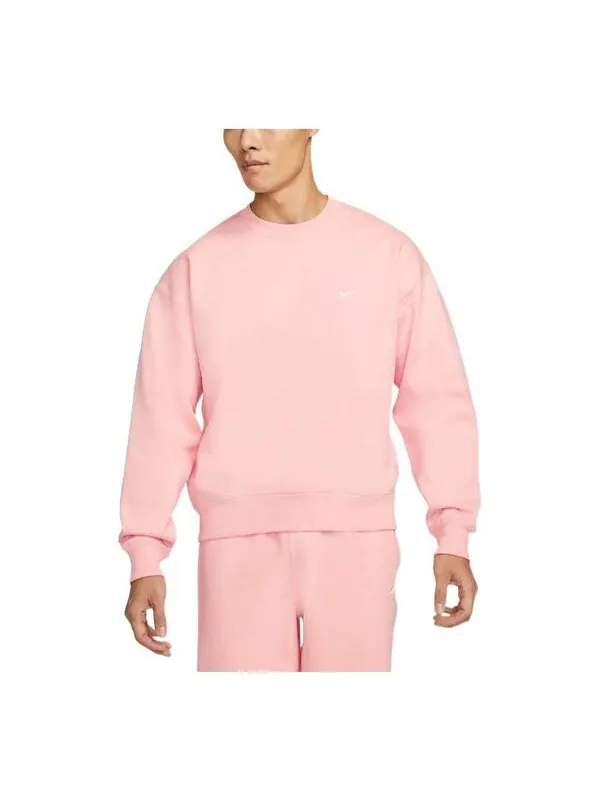 Толстовка Men's Nike Solid Color Logo Embroidered Round Neck Pullover Pink — изображение 1 из 3, мульти