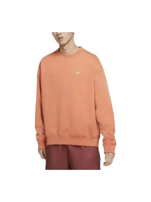 Толстовка Men's Nike Solid Color Sports Fleece Round Neck Pullover Soft Orange — изображение 1 из 3, оранжевый