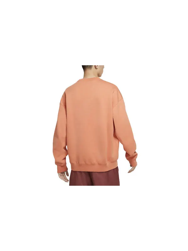Толстовка Men's Nike Solid Color Sports Fleece Round Neck Pullover Soft Orange — изображение 2 из 3, оранжевый