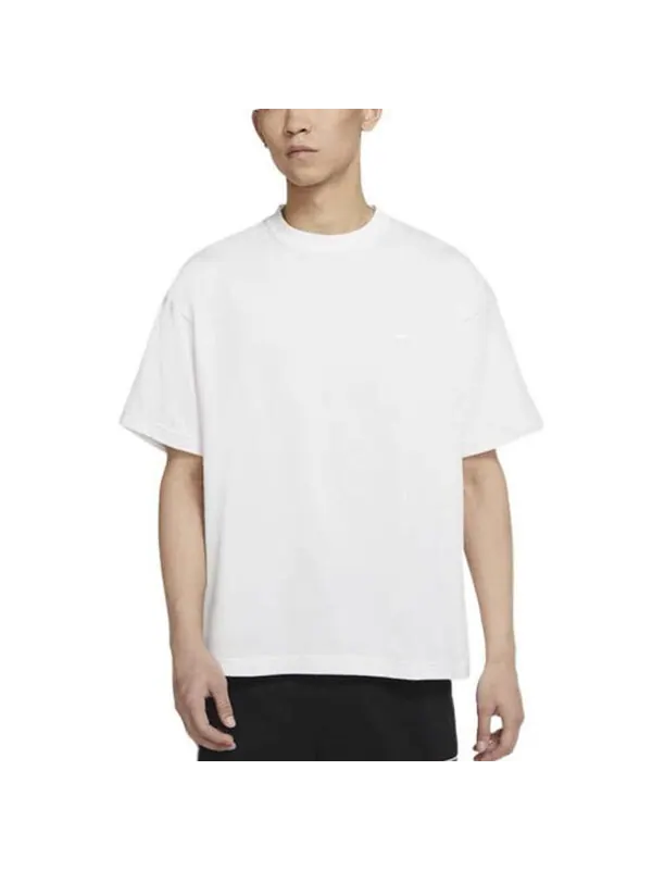 Футболка Nike Solo Swoosh Solid Color Round Neck Short Sleeve White — изображение 3 из 4, мульти