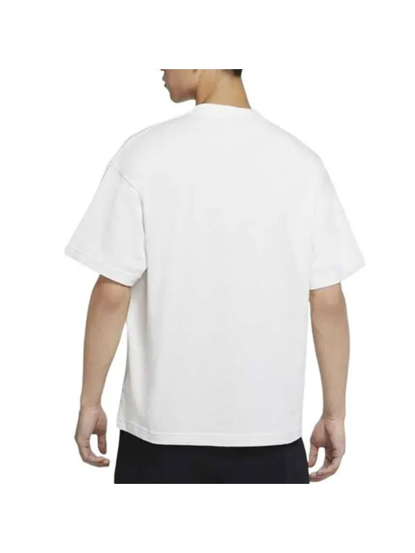 Футболка Nike Solo Swoosh Solid Color Round Neck Short Sleeve White — изображение 4 из 4, мульти