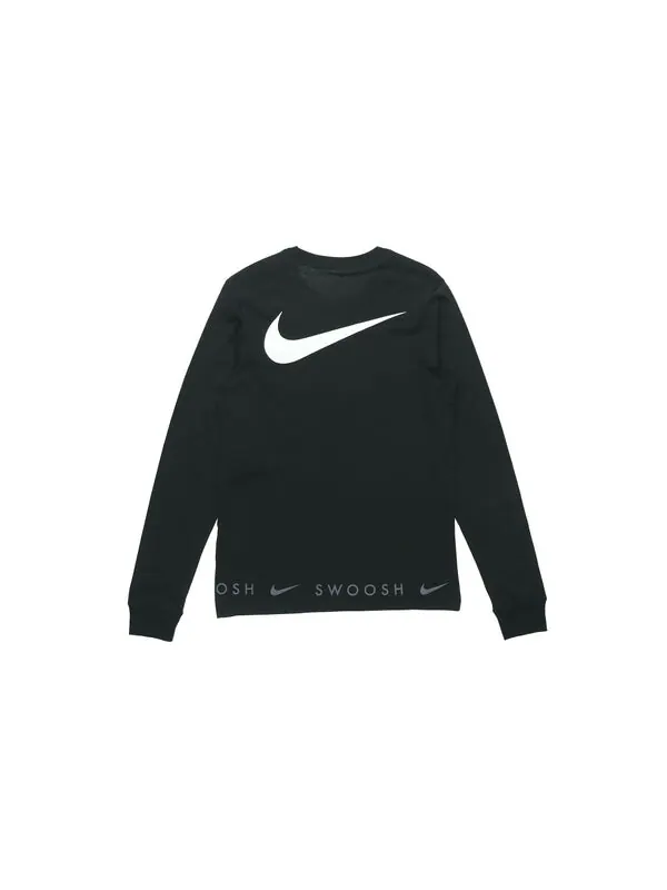 Футболка спортивная с надписью swoosh casual sports с круглым вырезом и длинным рукавом Nike — изображение 2 из 4, черный