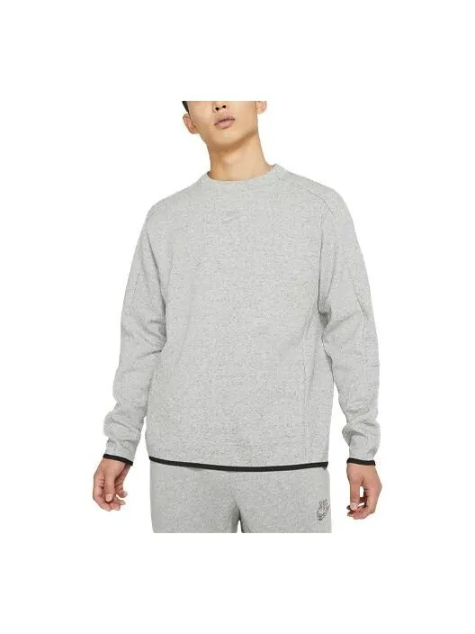 Толстовка Men's Nike Sportswear Tech Fleece Sports Loose Edging Round Neck Long Sleeves Gray — изображение 1 из 3, серый