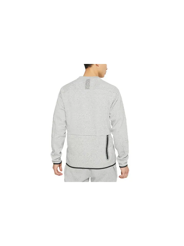 Толстовка Men's Nike Sportswear Tech Fleece Sports Loose Edging Round Neck Long Sleeves Gray — изображение 2 из 3, серый