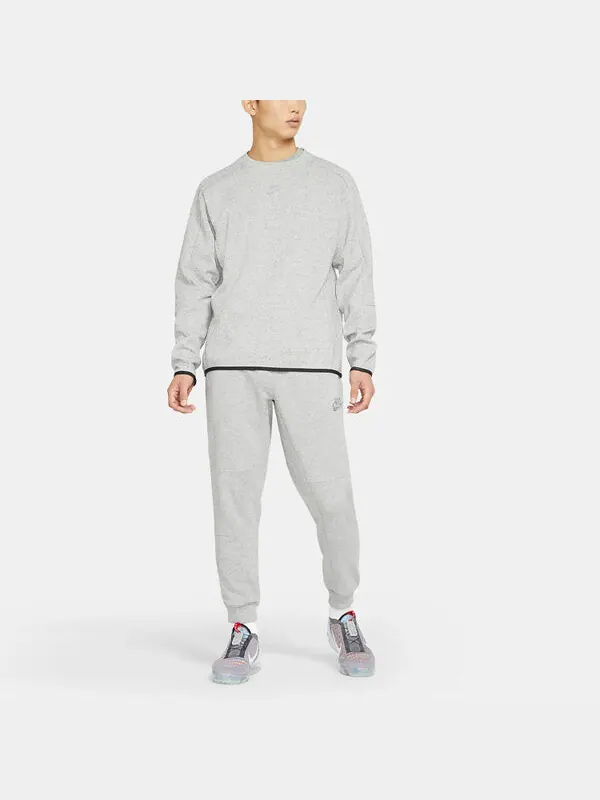 Толстовка Men's Nike Sportswear Tech Fleece Sports Loose Edging Round Neck Long Sleeves Gray — изображение 3 из 3, серый