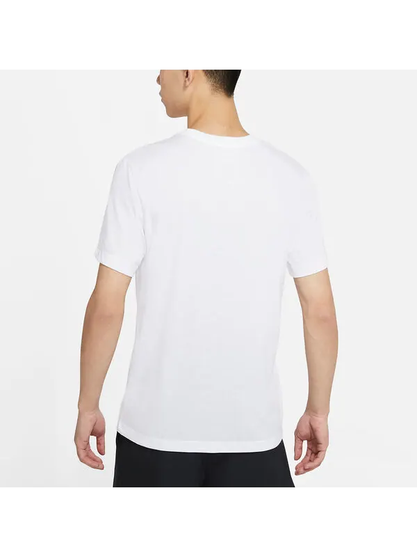 Футболка dri-fit sports training printing pattern quick dry round neck short sleeve white Nike — изображение 3 из 3, белый