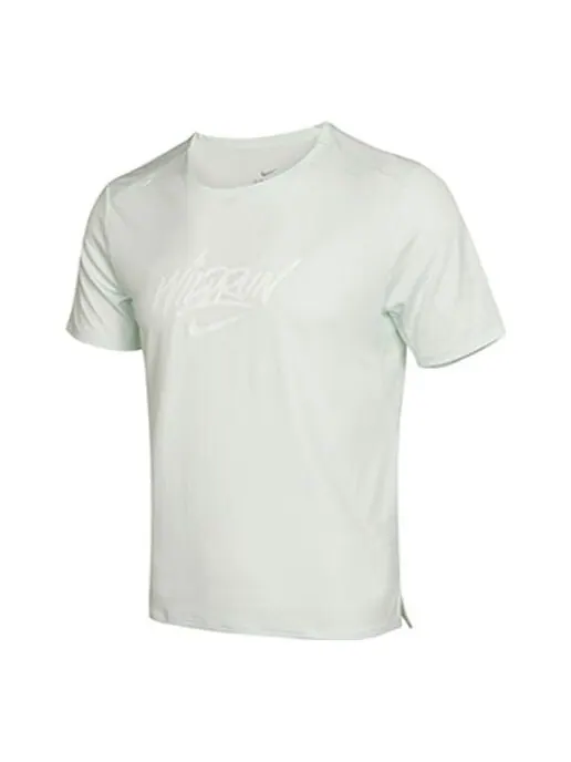 Футболка rise 365 wild run athleisure casual sports short sleeve green Nike — изображение 1 из 2, зеленый
